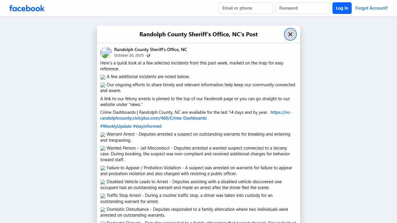 Here’s a quick look... - Randolph County Sheriff's Office, NC | Facebook