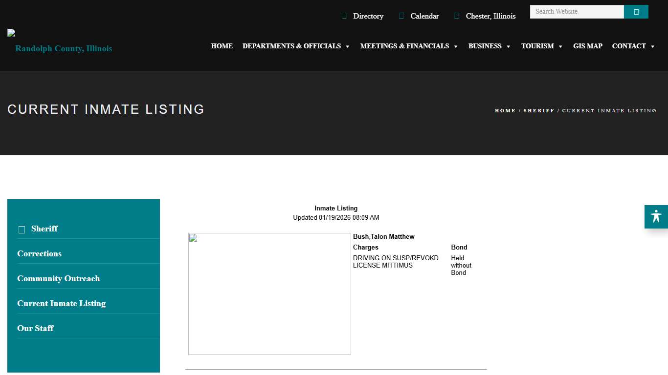 Current Inmate Listing – Randolph County, Illinois