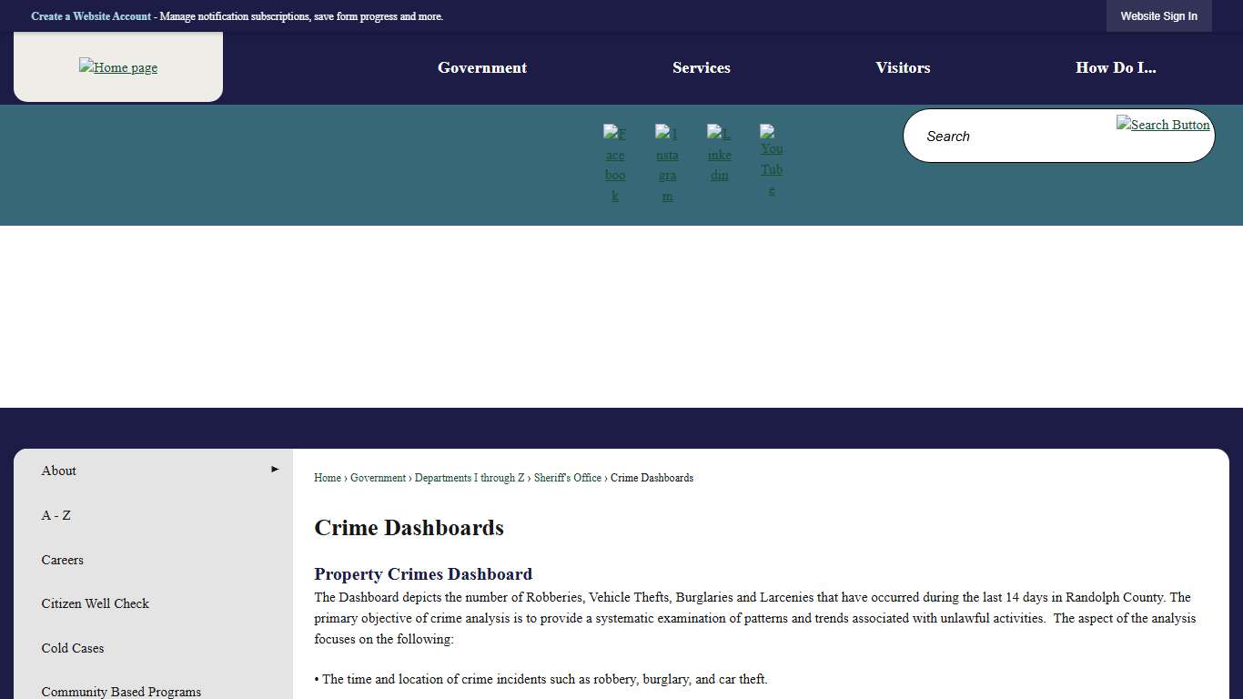 Crime Dashboards | Randolph County, NC